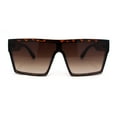 thumbnail image 1 of Womens Oversize Flat Top Shield Rectangle Hard Diva Sunglasses Tortoise - Brown, 1 of 4