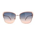thumbnail image 1 of Womens Oversize Half Rim Look Metal Rim Cat Eye Designer Sunglasses Gold Beige Blue Pink, 1 of 4
