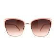thumbnail image 1 of Womens Oversize Half Rim Look Metal Rim Cat Eye Designer Sunglasses Gold Pink Smoke, 1 of 4