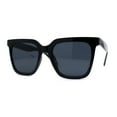 thumbnail image 1 of Womens Oversize Horn Rim Boyfriend Fashion Plastic Sunglasses All Black, 1 of 4