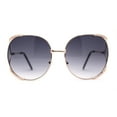 thumbnail image 1 of Womens Oversize Jewel Metal Rim Butterfly Designer Sunglasses Gold Smoke, 1 of 4