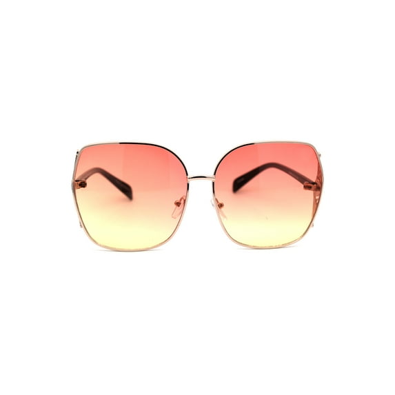 Womens Oversize Metal Rim Butterfly Large Rhinestone Jewel Sunglasses Gold Pink Yellow