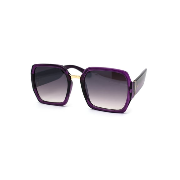 Womens Oversize Rectangular Butterfly Chic Designer Sunglasses All Purple