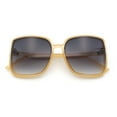 thumbnail image 1 of Womens Oversize Rectangular Butterfly Chic Sunglasses Beige - Smoke, 1 of 1