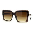 thumbnail image 1 of Womens Oversize Rimless Shield Butterfly Designer Chic Sunglasses All Brown, 1 of 4
