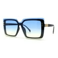 thumbnail image 1 of Womens Oversize Rimless Shield Butterfly Designer Chic Sunglasses Black Blue Yellow, 1 of 4