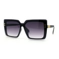 thumbnail image 1 of Womens Oversize Rimless Shield Butterfly Designer Chic Sunglasses Black Smoke, 1 of 4