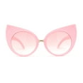 thumbnail image 1 of Womens Oversize Round Circle Lens Curled Ears Cat Eye Sunglasses All Pink, 1 of 4