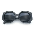 thumbnail image 1 of Womens Oversize Round Thick Temple Plastic Designer Fashion Diva Sunglasses Slate - Black, 1 of 8