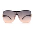 thumbnail image 1 of Womens Oversize Shield Curved Wrap Around Designer Sunglasses Gold Black Brown, 1 of 4