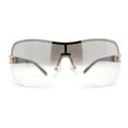 thumbnail image 1 of Womens Oversize Shield Curved Wrap Around Designer Sunglasses Gold Grey Clear, 1 of 4