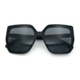 thumbnail image 1 of Womens Oversize Square Minimal Chic Mod Inset Lens Sunglasses All Black, 1 of 9