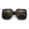thumbnail image 1 of Womens Oversize Square Minimal Chic Mod Inset Lens Sunglasses Black - Brown, 1 of 9