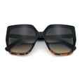 thumbnail image 1 of Womens Oversize Square Minimal Chic Mod Inset Lens Sunglasses Black Tortoise - Smoke, 1 of 9