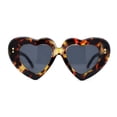 thumbnail image 1 of Womens Oversize Thick Heart Shape Funky Retro Sunglasses Tortoise Black, 1 of 4