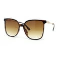 thumbnail image 1 of Womens Oversized 90s Fashion Thin Plastic Horn Rim Sunglasses Tortoise - Brown, 1 of 4