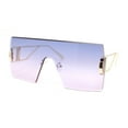 thumbnail image 1 of Womens Oversized Beveled Rimless Rectangle Mono Lens Sunglasses Gold Purple Pink, 1 of 4