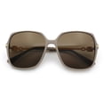 thumbnail image 1 of Womens Oversized Butterfly Rectangle Fashion Rhinestone Arm Sunglasses Grey - Brown, 1 of 7