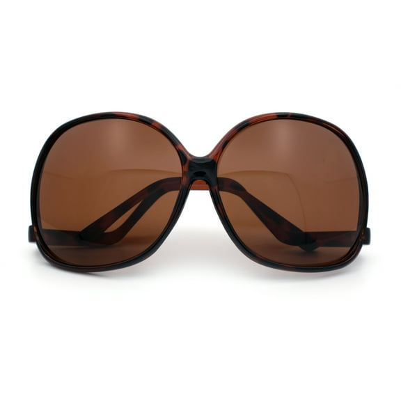 Womens Oversized Butterfly Swan Drop Temple Plastic Sunglasses Tortoise - Brown
