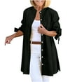thumbnail image 1 of Womens Oversized Button Down Shirts Casual Loose Long Sleeve Solid Long Blouses Tops Boyfriend Shirt Cover Up Fall Lightweight Shirt Shacket, 1 of 5