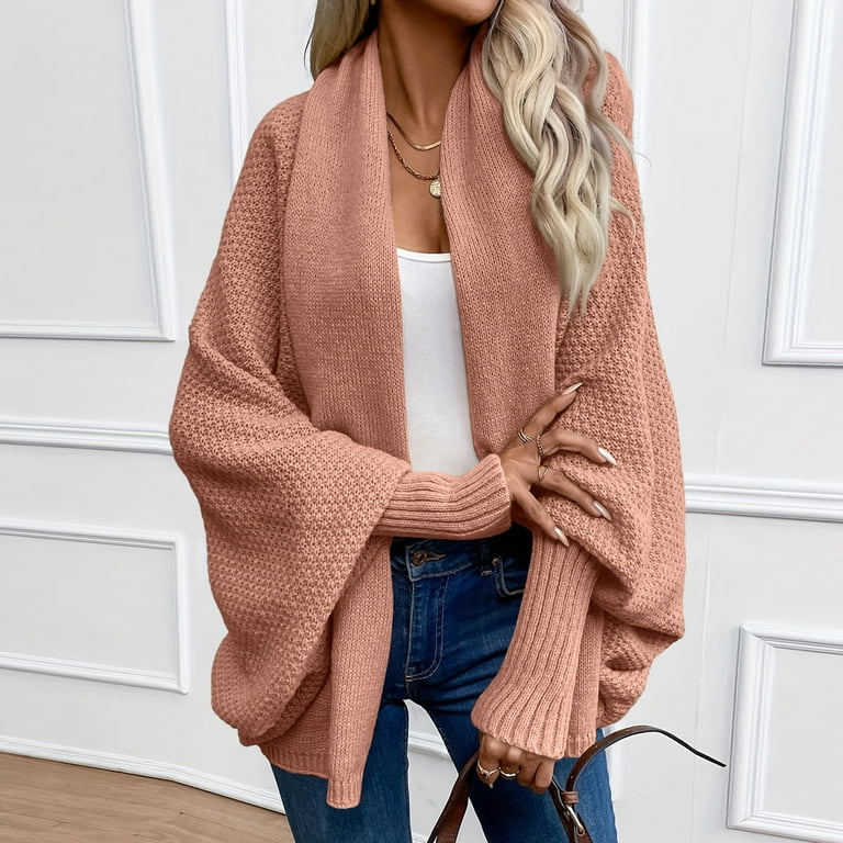 Womens Oversized Cardigan Kimono Bat-Wing Sleeve Oversized Wrap