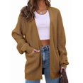 thumbnail image 1 of Womens Oversized Cardigan Soft Knit Cardigan Sweater with Pockets Camel M, 1 of 6