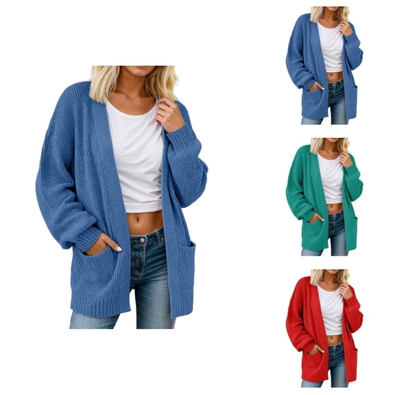 Womens Oversized Cardigan Sweater Soft Knit Plus Size Cardigan Sweaters with Pockets