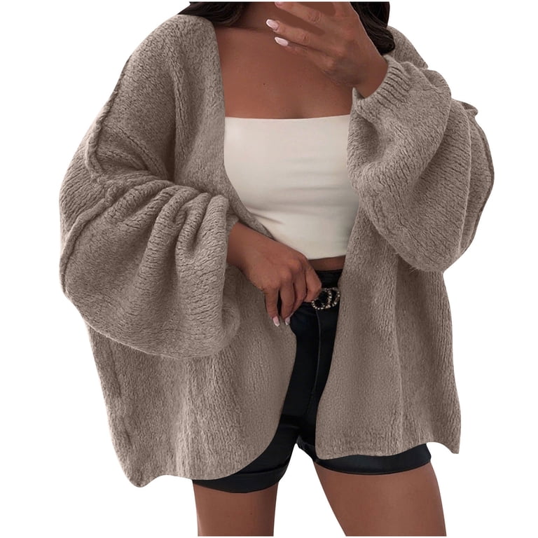 Womens Oversized Cardigan Sweaters 2026 Fall Long Lantern Sleeve