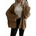 thumbnail image 1 of Womens Oversized Cardigan Sweaters 2025 Fall Long Lantern Sleeve Knit Open Front Light-Weight Sweater Khaki L, 1 of 7