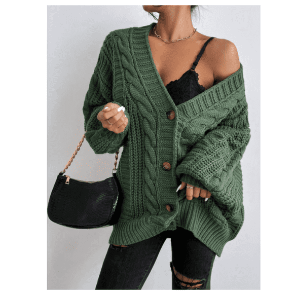 Womens Oversized Cardigan Sweaters Fall Winter Lightweight Soft Knit Cardigan Open Front Button Outwear Coats