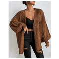 thumbnail image 1 of Womens Oversized Cardigan Sweaters Fall Winter Lightweight Soft Knit Cardigan Open Front Button Outwear Coats, 1 of 6