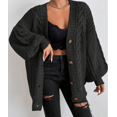thumbnail image 1 of Womens Oversized Cardigan Sweaters Fall Winter Lightweight Soft Knit Cardigan Open Front Button Outwear Coats, 1 of 6