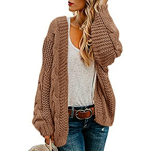 Womens Oversized Cardigan Sweaters Long Sleeve Loose Knit Outwear