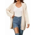 thumbnail image 1 of Womens Oversized Cardigan Sweaters Open Front Cable Knit Lantern Long Sleeve Chunky Outwear Coats Apricot M, 1 of 10