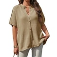 thumbnail image 1 of Women Oversized Cardigan Sweaters Short Sleeve Button Down Casual Lightweight Loose Knit Cardigans, 1 of 6