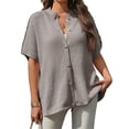 thumbnail image 1 of Women Oversized Cardigan Sweaters Short Sleeve Button Down Casual Lightweight Loose Knit Cardigans, 1 of 6