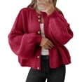 thumbnail image 1 of Womens Oversized Cardigans Button Up Long Lantern Sleeve Chunky Knit Casual Soft Fall Sweater Coats, 1 of 10