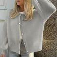 thumbnail image 1 of Womens Oversized Cardigans Button up Long Lantern Sleeve Knit Sweaters Casual Soft Fall Jacket Outerwear New Womens Cardigans Lightweight Gray M, 1 of 7