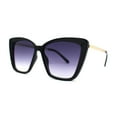thumbnail image 1 of Womens Oversized Cat Eye Chic Metal Arm Plastic Sunglasses Black Smoke, 1 of 4