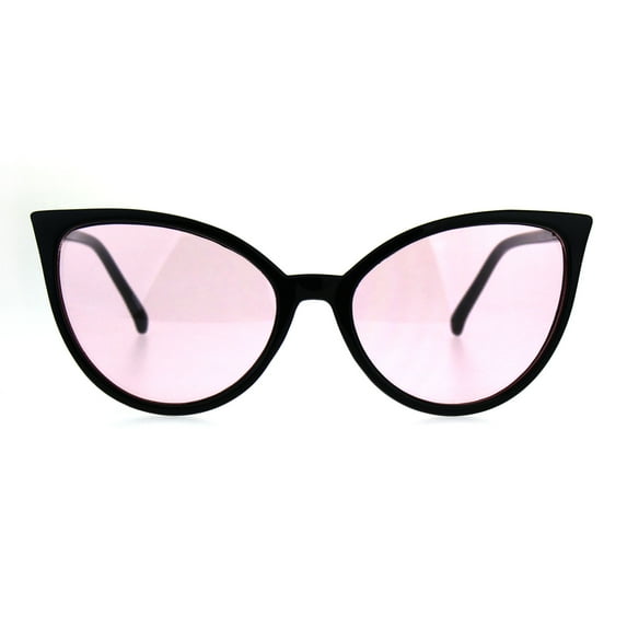Womens Oversized Cat Eye Goth Pop Color Lens Plastic Sunglasses Pink