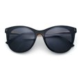 thumbnail image 1 of Womens Oversized Cat Eye Horn Rim Inset Lens Sunglasses Black Gold - Black, 1 of 8