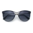thumbnail image 1 of Womens Oversized Cat Eye Horn Rim Inset Lens Sunglasses Slate - Smoke, 1 of 8