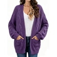thumbnail image 1 of Women Oversized Chunky Open Front Cardigan Sweaters Cable Knit Long Sleeve Cardigans Outwear Coats, 1 of 6