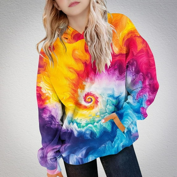 Byworldtasic Womens Novelty Sweatshirts Womens Oversized Colorful Hoodies Scoop Neck Long Sleeve Loose Fit Fashion Casual Tops