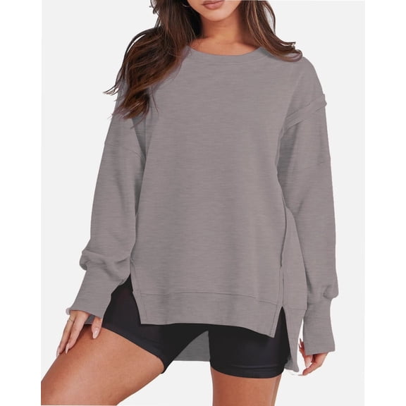 Womens Oversized Crewneck Long Sleeve Shirts Pullover Sweatshirts