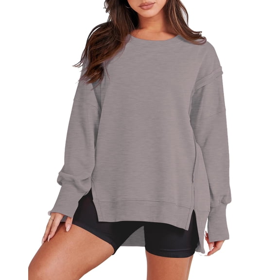 Womens Oversized Crewneck Long Sleeve Shirts Pullover Sweatshirts