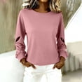 thumbnail image 1 of Womens Oversized Crewneck Sweatshirt, Fleece Pullover Top with Cut Out Sleeve Design, Casual Loose Fit Spring Outfits for Lounge, Daily Wear and Street Style Pink, 1 of 5