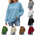 thumbnail image 1 of Womens Oversized Crewneck Sweatshirt | Soft Fleece Lined Long Sleeve Pullover, Loose Casual Fit, Workout Lounge Wear Daily Airport Outfits, 2026 Fall Winter Fashion Green Xl, 1 of 9