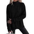 thumbnail image 1 of Womens Oversized Crewneck Sweatshirts,Scalloped Casual Pullover Tops,Long Sleeve,Comfort Soft Cute Sweater,Relaxed Loose Fit,Lightweight Loungewear,Athletic Daily 2026 Trendy Fall Outfits Black, 1 of 5