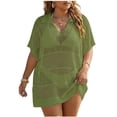 thumbnail image 1 of Womens Oversized Crochet Beach Dresses Summer 2026 Scoop Neck Cap Sleeve Bathing Suit Cover Up Mini Dress, 1 of 6
